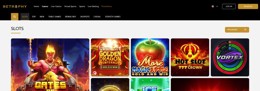 Betrophy Casino homepage