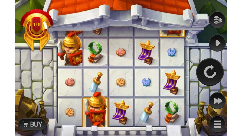 Marching Legions slot game showing Roman legion theme and marching reels feature by Relax Gaming
