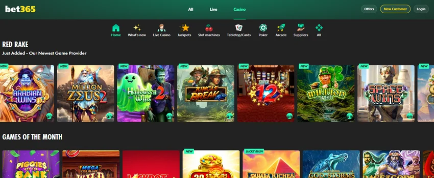 bet365 Casino homepage