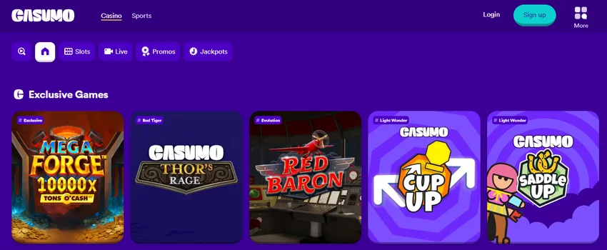 Casumo Casino homepage