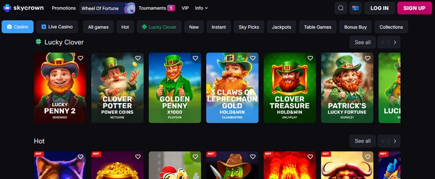 SkyCrown Casino homepage