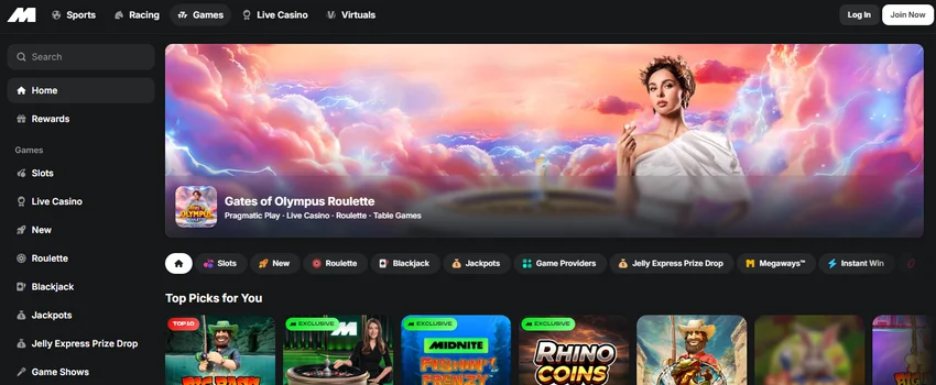 Midnite Casino homepage